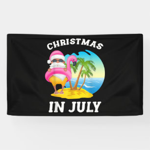 Weihnachten im Juli Santa Flamingo Pool Sommer Banner