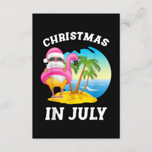 Weihnachten im Juli Santa Flamingo Pool Sommer Begleitkarte