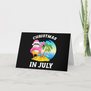 Weihnachten im Juli Santa Flamingo Pool Sommer Dankeskarte