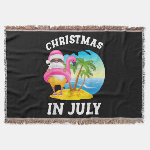 Weihnachten im Juli Santa Flamingo Pool Sommer Decke