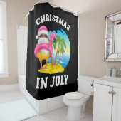 Weihnachten im Juli Santa Flamingo Pool Sommer Duschvorhang (Beispiel)