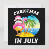 Weihnachten im Juli Santa Flamingo Pool Sommer Einladung (Vorderseite)