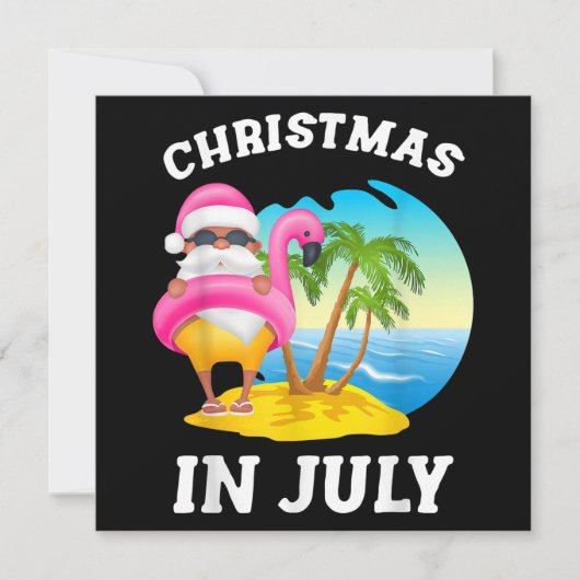 Weihnachten im Juli Santa Flamingo Pool Sommer Einladung (Vorderseite)