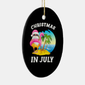 Weihnachten im Juli Santa Flamingo Pool Sommer Keramik Ornament (Rechts)