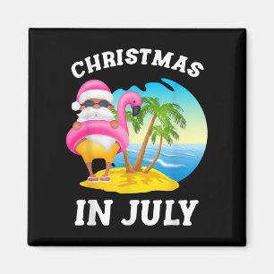 Weihnachten im Juli Santa Flamingo Pool Sommer Magnet