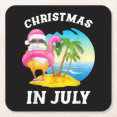 Weihnachten im Juli Santa Flamingo Pool Sommer Rechteckiger Pappuntersetzer (Vorderseite)