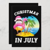 Weihnachten im Juli Santa Flamingo Pool Sommer Save The Date (Vorne/Hinten)