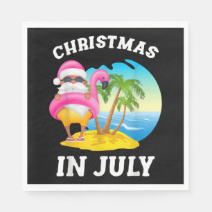 Weihnachten im Juli Santa Flamingo Pool Sommer Serviette