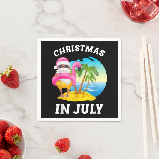 Weihnachten im Juli Santa Flamingo Pool Sommer Serviette (Beispiel)