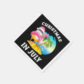 Weihnachten im Juli Santa Flamingo Pool Sommer Serviette (Ecke)