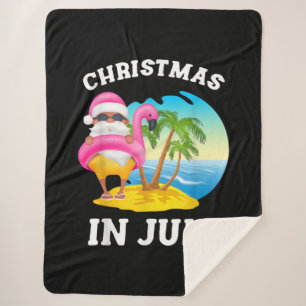 Weihnachten im Juli Santa Flamingo Pool Sommer Sherpadecke