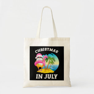 Weihnachten im Juli Santa Flamingo Pool Sommer Tragetasche