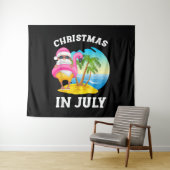 Weihnachten im Juli Santa Flamingo Pool Sommer Wandteppich (Beispiel (Horizontal))