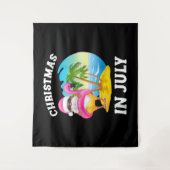 Weihnachten im Juli Santa Flamingo Pool Sommer Wandteppich (Vorderseite)