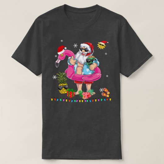Weihnachten im Juli Santa hawaii Sonnenbrille Flam T-Shirt (Design vorne)