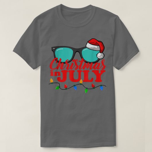 Weihnachten im Juli Santa hawaii Sonnenbrille Flam T-Shirt (Design vorne)