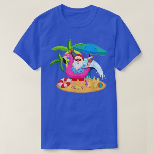 Weihnachten im Juli Santa hawaii Sonnenbrille Flam T-Shirt (Design vorne)