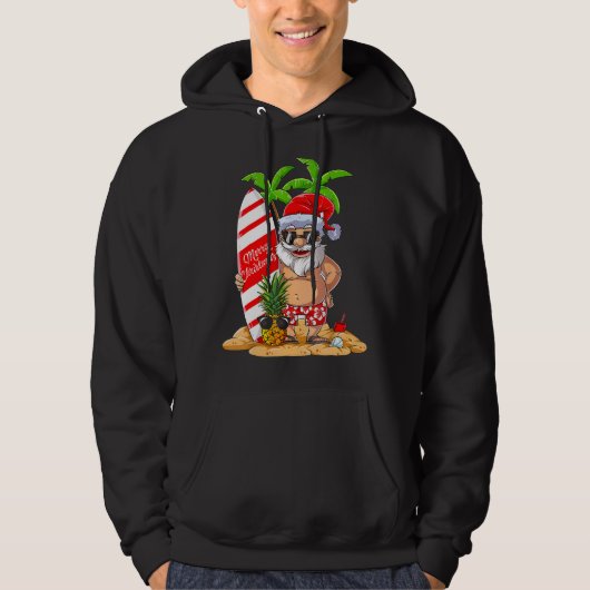 Weihnachten im Juli Santa Hawaii Surfen Sommer Chr Hoodie (Vorderseite)