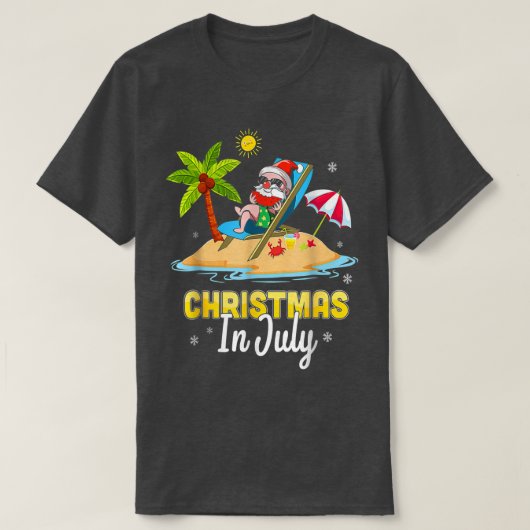 Weihnachten im Juli Santa Hawaiian Beach Sommer Va T-Shirt (Design vorne)