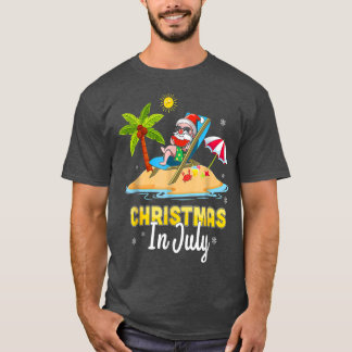 Weihnachten im Juli Santa Hawaiian Beach Sommer Va T-Shirt