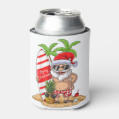 Weihnachten im Juli Santa Hawaiian Sommer Surf Sur Dosenkühler (Kanne Vorderseite)