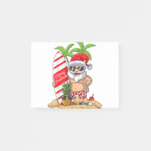 Weihnachten im Juli Santa Hawaiian Sommer Surf Sur Post-it Klebezettel