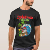 Weihnachten im Juli Santa Hawaiian Sommer Surf Sur T-Shirt (Vorderseite)