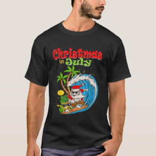 Weihnachten im Juli Santa Hawaiian Sommer Surf Sur T-Shirt
