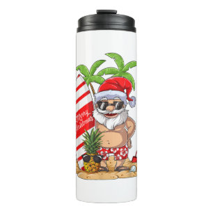 Weihnachten im Juli Santa Hawaiian Sommer Surf Sur Thermosbecher