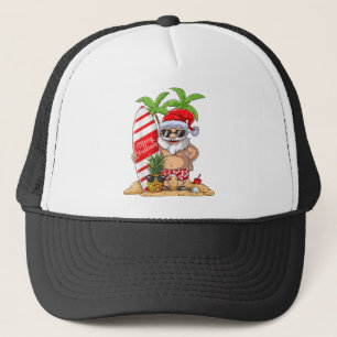 Weihnachten im Juli Santa Hawaiian Sommer Surf Sur Truckerkappe