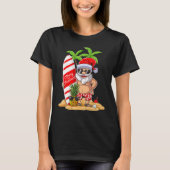Weihnachten im Juli Santa Hawaiian Surfen im Somme T-Shirt (Vorderseite)