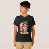 Weihnachten im Juli Santa Hawaiian Surfen T-Shirt (Vorne ganz)