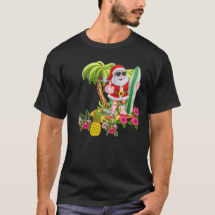 Weihnachten im Juli Santa Hawaiian Surfing T-Shirt