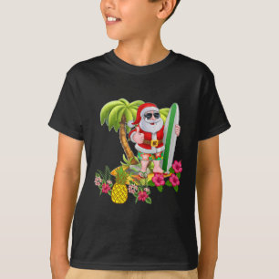 Weihnachten im Juli Santa Hawaiian Surfing T-Shirt