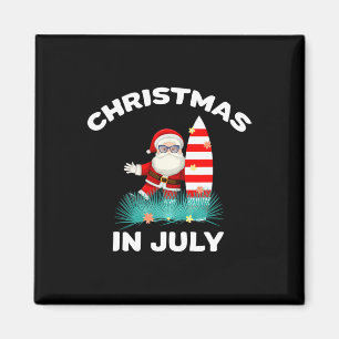 Weihnachten im Juli Santa Hawaiianischer Surfcandy Magnet