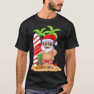 Weihnachten im Juli Santa Hawaiianisches Sommersur T-Shirt