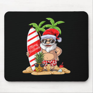 Weihnachten im Juli Santa Hawaiianisches Surfen Ge Mousepad