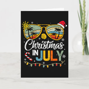 Weihnachten im Juli Santa Hut Sonnenbrille Sommerf Karte