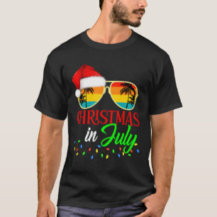 Weihnachten im Juli Santa Hut Sonnenbrille Sommerf T-Shirt