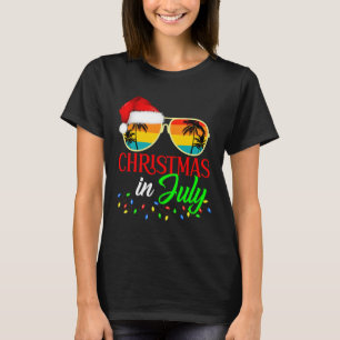 Weihnachten im Juli Santa Hut Sonnenbrille Sommerf T-Shirt