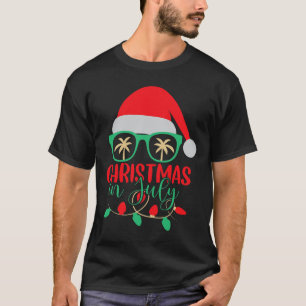 Weihnachten im Juli Santa Hut Sonnenbrille Sommerf T-Shirt