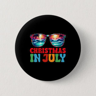 Weihnachten im Juli Santa Hut Sonnenbrille Tropisc Button