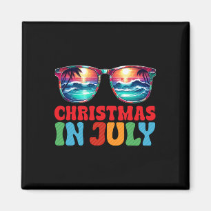 Weihnachten im Juli Santa Hut Sonnenbrille Tropisc Magnet
