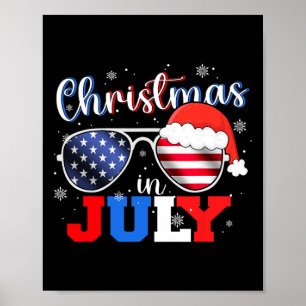 Weihnachten im Juli Santa Hut Sonnenbrille USA-Fla Poster