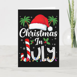 Weihnachten im Juli Santa Hut Strandtrip Tropische Karte