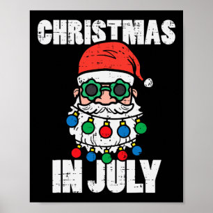 Weihnachten im Juli Santa Lichter Xmas Sommer Frau Poster
