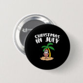 Weihnachten im Juli Santa Palmenstrand Sommer Tro Button (Vorne & Hinten)