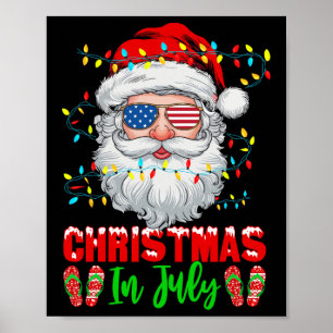 Weihnachten im Juli Santa Patriotisch Festlich Xma Poster