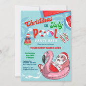 Weihnachten im Juli Santa Pool Party Kind Erwachse Einladung (Vorderseite)