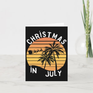 Weihnachten im Juli Santa Sledge Sunset Palm Somme Karte